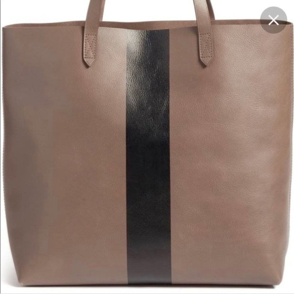 Madewell Paint stripe Transport Tote - Taupe and Black